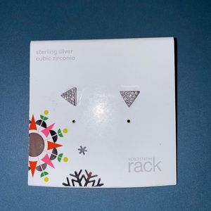 NWT Sterling Silver CZ Triangle Studs